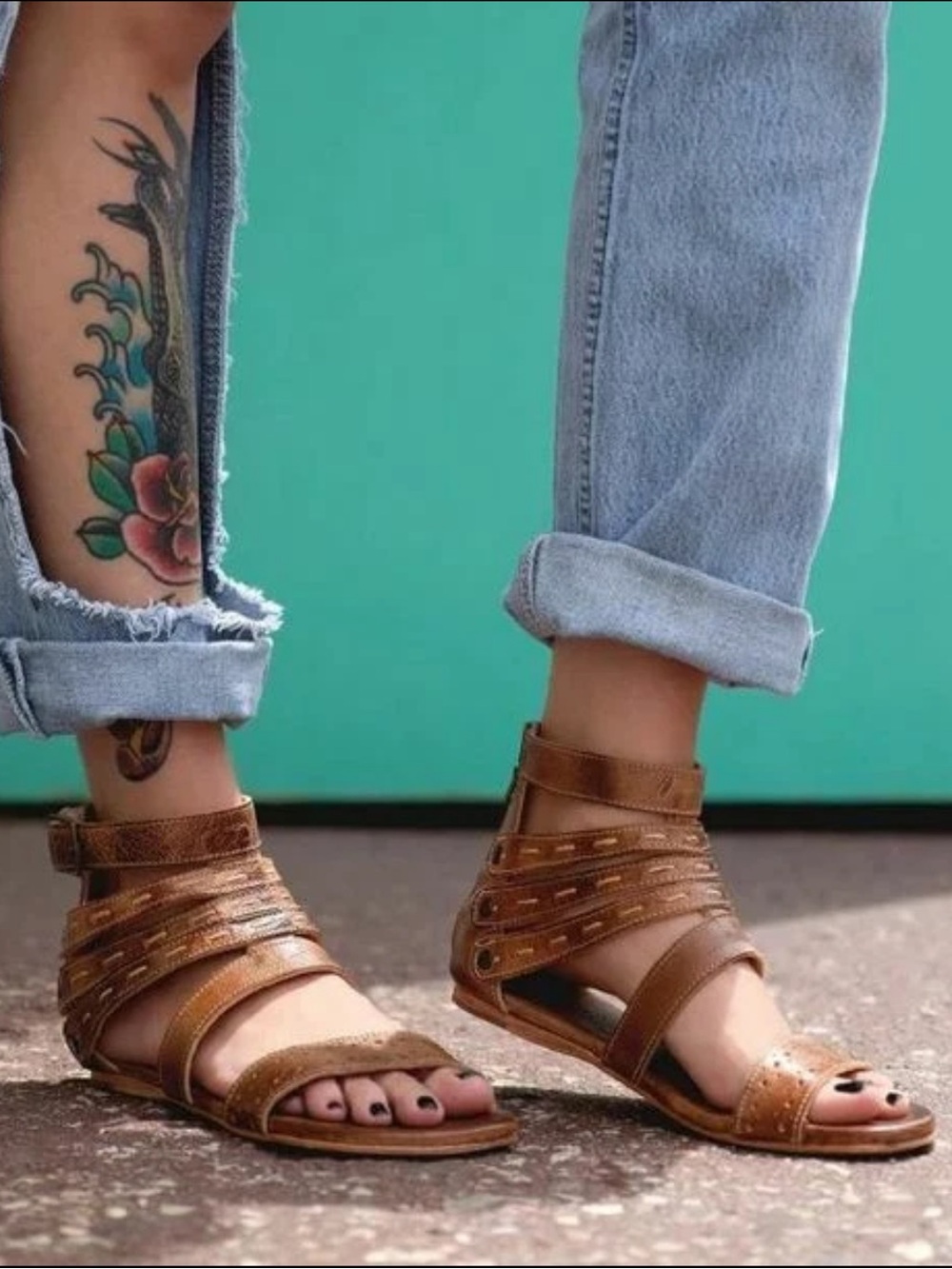Bed Stu Women's Cognac Strappy Gladiator Sandals